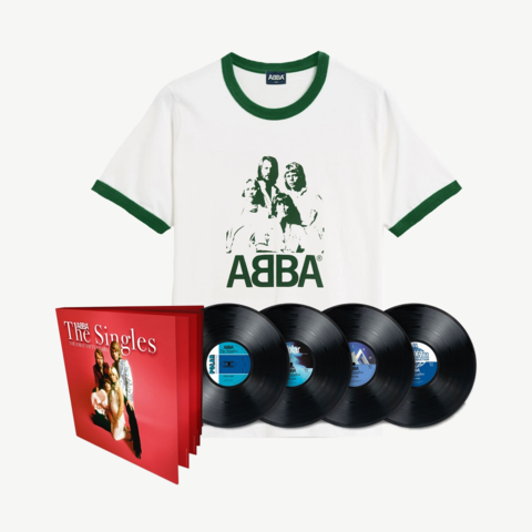 The Singles – The First Fifty Years by ABBA - 4LP + Abba Ringer Tee - shop now at uDiscover store