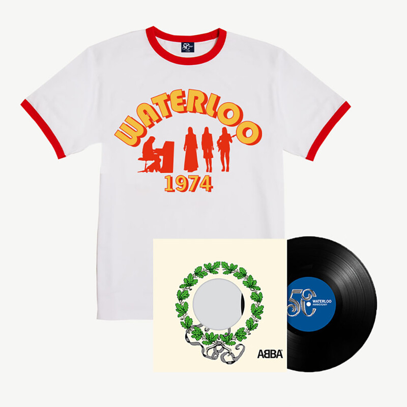 Waterloo by ABBA - 10" Vinyl + Ringer T-Shirt - shop now at uDiscover store