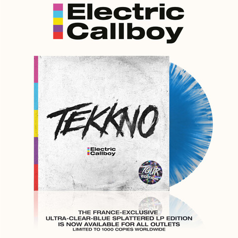 TEKKNO (Tour Edition) by Electric Callboy - LP - Ltd. ultra clear-blue splattered Vinly - shop now at uDiscover store