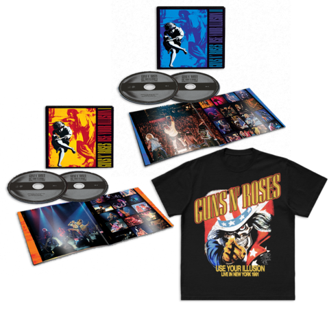Use Your Illusion I & II by Guns N' Roses - 2CD Deluxe + 2CD Deluxe + T-Shirt - shop now at uDiscover store