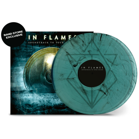 Soundtrack to Your Escape by In Flames - Ltd. 2LP 180g - Transparent Turquoise Black Smoke (Side D - Etched) (Band exclusive) - shop now at uDiscover store