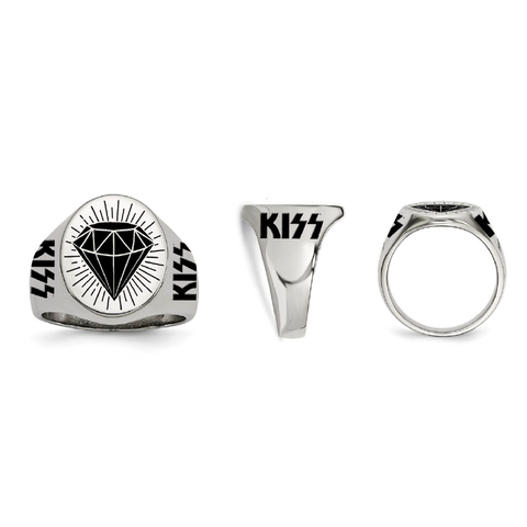 Black Diamond Signet Ring by Kiss - Signet Ring - shop now at uDiscover store