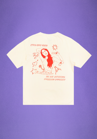 oversized sun in my mother fucking pocket t-shirt in ivory by Olivia Rodrigo - T-Shirt - shop now at uDiscover store