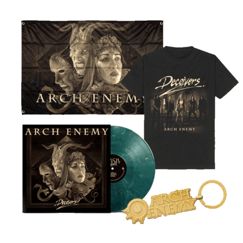 Deceivers by Arch Enemy - LP + T-Shirt + Flagge + Schlüsselanhänger - shop now at uDiscover store