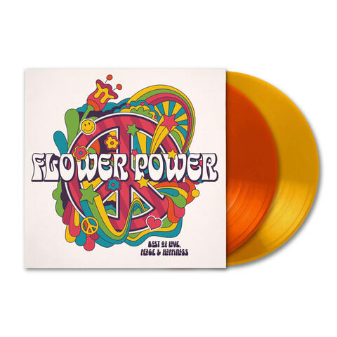 Flower Power – The Best Of Love, Peace and Happiness von Various Artists - Lila + Gelbe 2LP jetzt im uDiscover Store