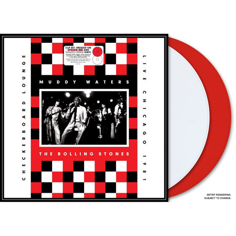 Live At The Checkerboard Lounge by The Rolling Stones & Muddy Waters - Opaque Red + Opaque White Vinyl 2LP - shop now at uDiscover store