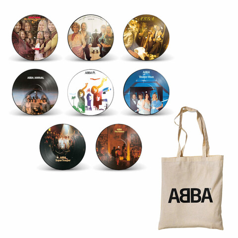 ABBA - 8LP Studio Album Picture Disc Bundle (excl. Voyage) by ABBA - 8LP Picture Disc Bundle + Tote Bag - shop now at uDiscover store