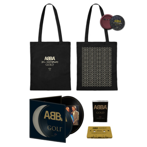 Gold (30th Anniversary) by ABBA - 2LP Picture LP + Tote Bag + Button + Gold Coloured Cassette - shop now at uDiscover store
