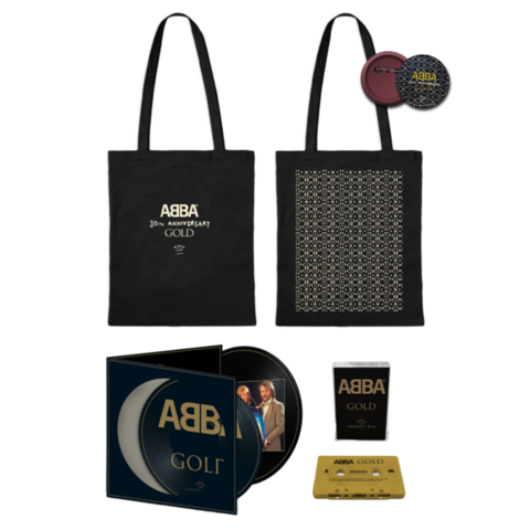 Gold (30th Anniversary) by ABBA - 2LP Picture LP + Tote Bag + Button + Gold Coloured Cassette - shop now at uDiscover store