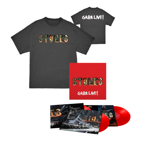 GRRR Live! by The Rolling Stones - Exclusive 3LP Red + T-Shirt (Charcoal) - shop now at uDiscover store