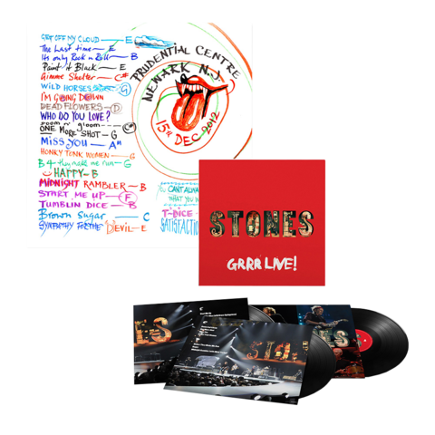 GRRR LIVE! by The Rolling Stones - 3LP Black + Ronnie Wood Setlist Lithograph - shop now at uDiscover store