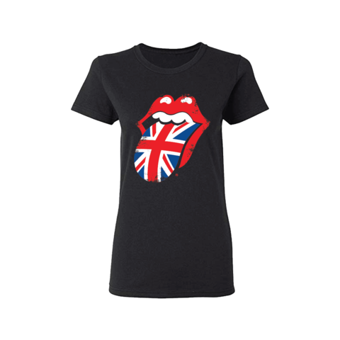 Union Jack Distressed Tongue von The Rolling Stones - Girlie Shirt jetzt im uDiscover Store