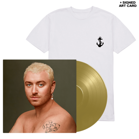 Gloria von Sam Smith - Exklusive 1LP gold + White T-Shirt + Signed Card jetzt im uDiscover Store