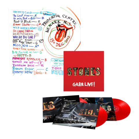 GRRR LIVE! by The Rolling Stones - Exklusive 3LP Gatefold Red + Ronnie Wood Setlist Lithograph - shop now at uDiscover store