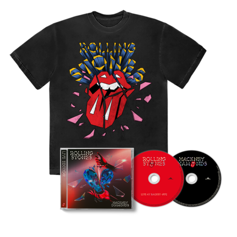 Hackney Diamonds 2CD Live Edition + Racket T-Shirt Bundle by The Rolling Stones - 2CD + T-Shirt Bundle - shop now at uDiscover store