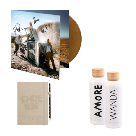 Ende nie by Wanda - Exklusive Signiere Fritterfett LP + Trinkflasche + Notizbuch - shop now at uDiscover store