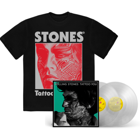 Tattoo You (40th Remastered Deluxe 2LP D2C / Store Exclusive Clear Vinyl) + Black Shirt by The Rolling Stones - Vinyl Bundle - shop now at uDiscover store